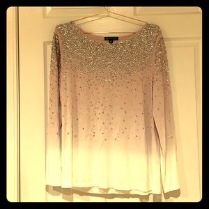 NWT INC ombré blush sequined top - Gorgeous! XXL